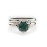 My Friend and I Ring - White Gold & Green Sapphire