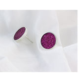 Spot Glitter Earrings - Pink Large   - READY TO SHIP