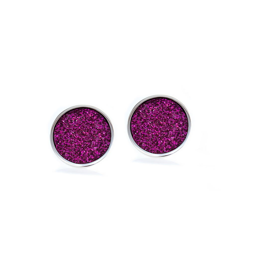 Spot Glitter Earrings - Pink Large   - READY TO SHIP