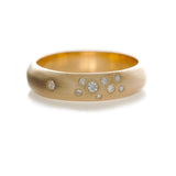 Scatter Band - Yellow Gold With Mixed Size Diamonds Ring