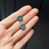 Spot Glitter Earrings - Charcoal Small  - READY TO SHIP