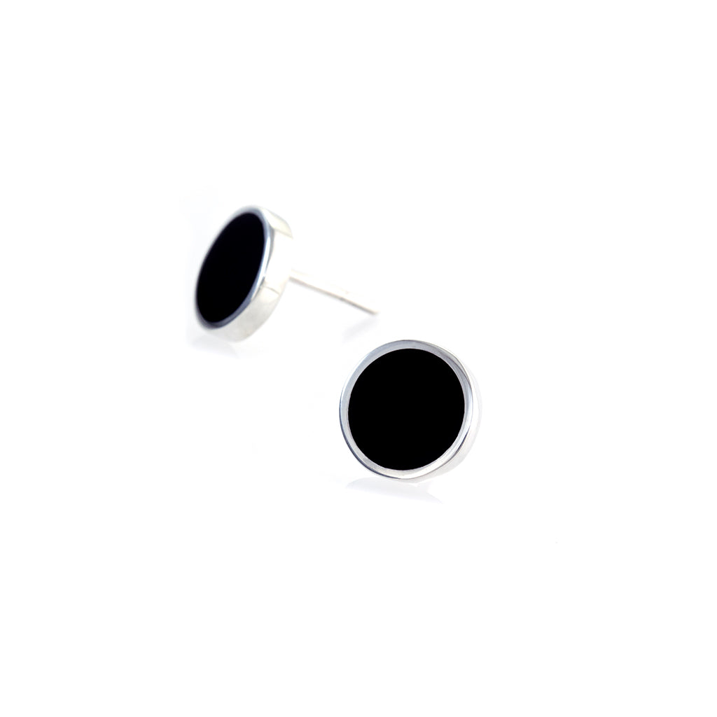 Spot Black Opaque Earrings - Small  - READY TO SHIP