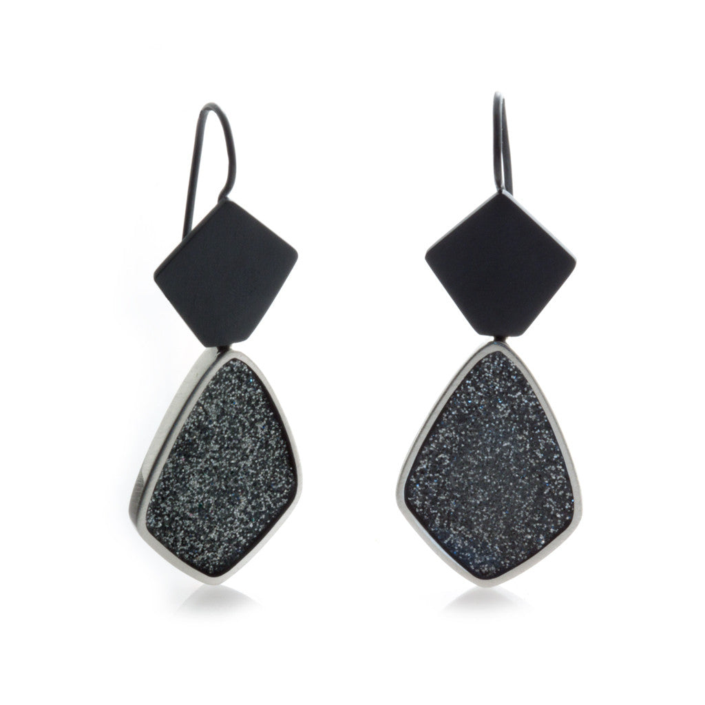 Charcoal Earrings - Diamond Shape