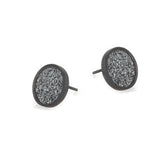 Spot Glitter Earrings - Charcoal Large  - READY TO SHIP