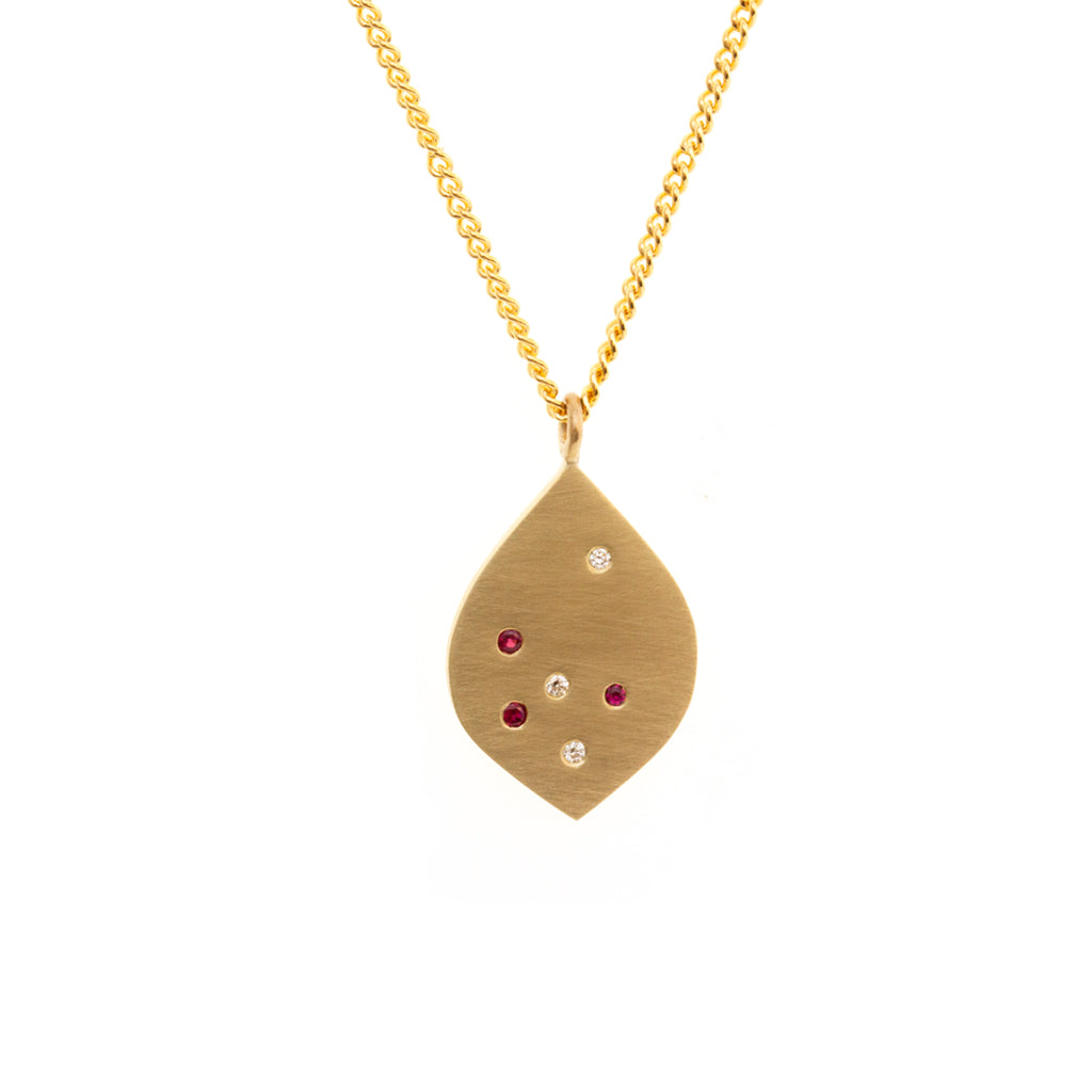 Speckled Pendant - Rubies and Diamonds