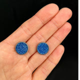 Spot Glitter Earrings - Blueberrry Large  - READY TO SHIP