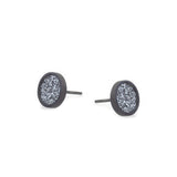 Spot Glitter Earrings - Charcoal Small  - READY TO SHIP