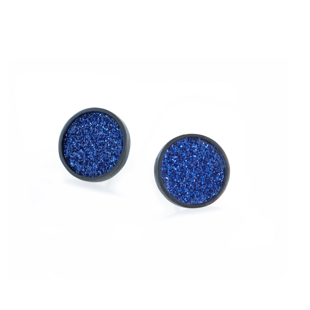 Spot Glitter Earrings - Blueberrry Large  - READY TO SHIP
