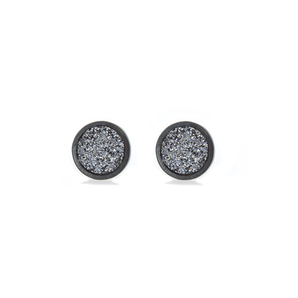 Spot Glitter Earrings - Charcoal Small  - READY TO SHIP